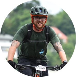 Oliver Grimm beim Mountainbike fahren